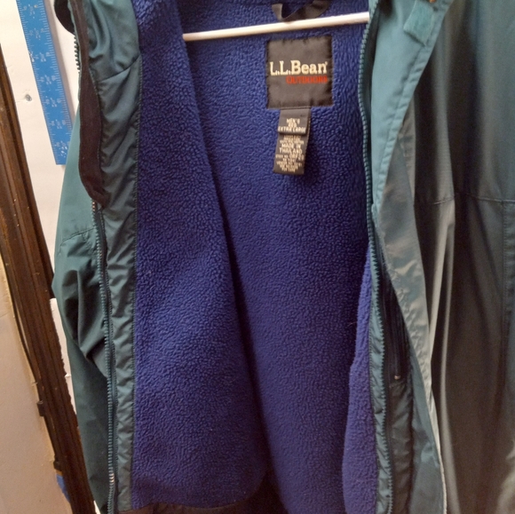 L.L. Bean Insulated Green XL Long Sleeves Hooded Pouch Front Pocket Jacket Coat - Picture 9 of 16